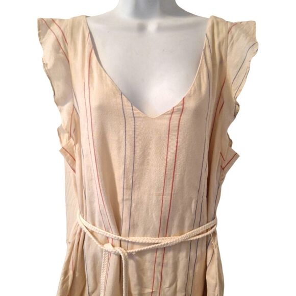 Velvet by Graham & Spencer Calico Stripe belted dress size L - Picture 4 of 7